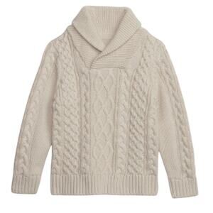 babyGap 2 Years Cable Knit Collared Sweater Cream Tan Shawl Grandpa